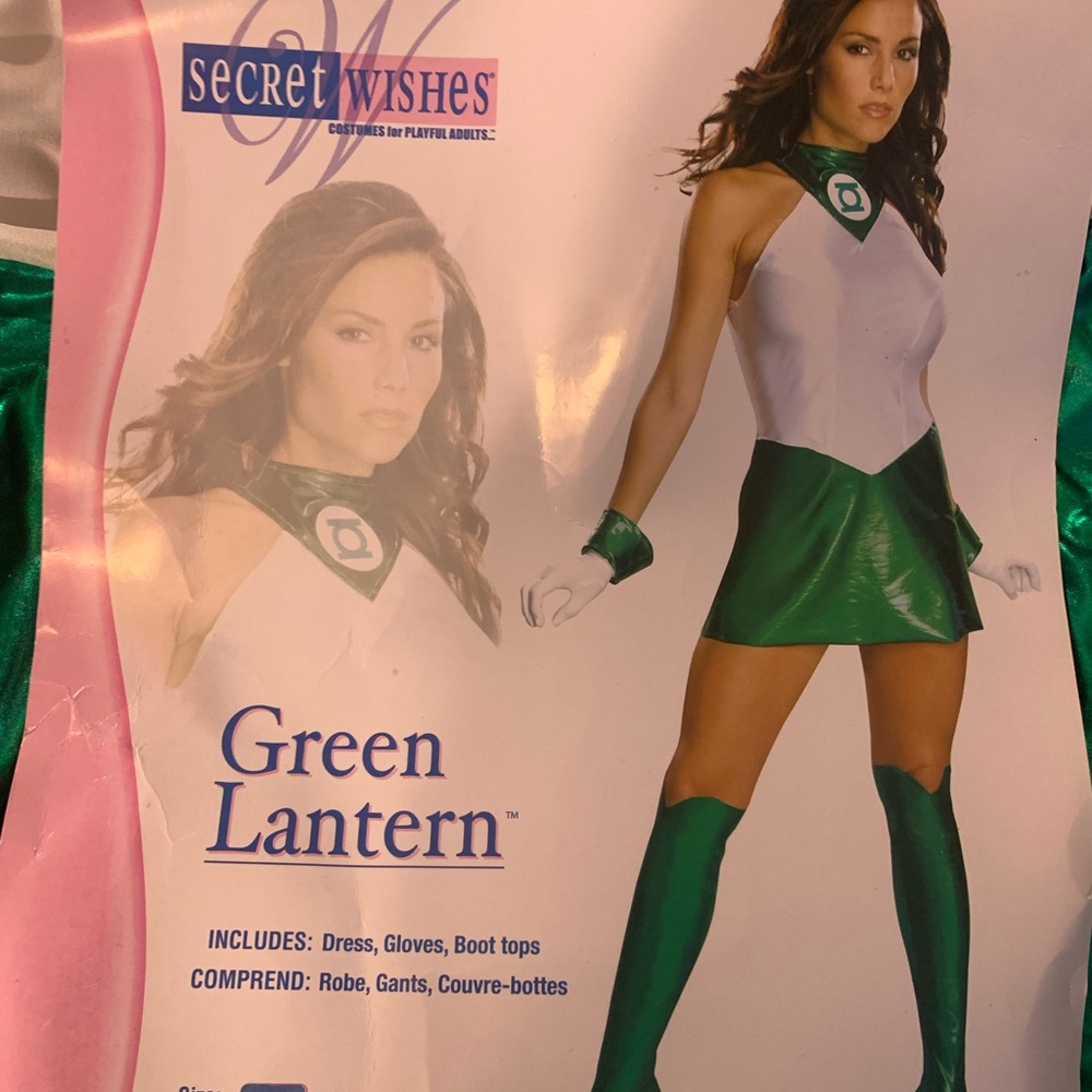 Green Lantern Costume Dress with Gloves & Boot Tops